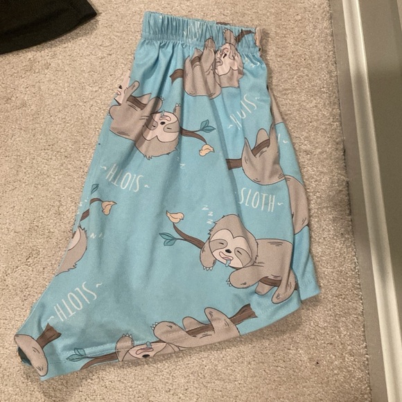 Cute black and blue sloth pajama set - Picture 3 of 5
